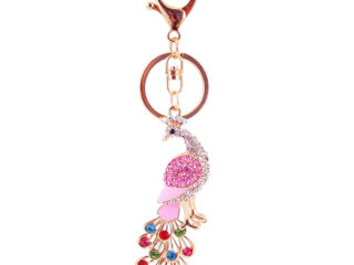 Μπρελόκ Κλειδιών Τσάντας Παγώνι με Στρας Keychain