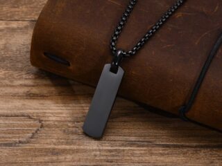 Ανδρικό Μενταγιόν Ταυτότητα Μαύρο από Ανοξείδωτο Ατσάλι