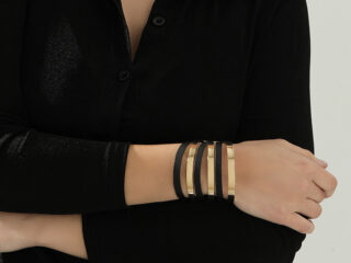 Γυναικείο Βραχιόλι Μεταλλικό Μαύρο-Χρυσό