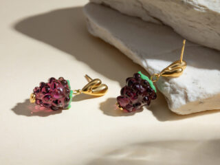 Γυναικεία Σκουλαρίκια Σταφύλι Μωβ