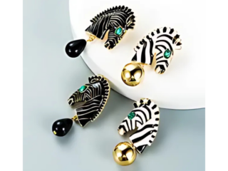 Γυναικεία Σκουλαρίκια Ριγέ Ζέβρα