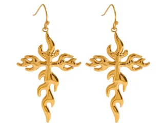 Γυναικεία Σκουλαρίκια Σταυρός Flame