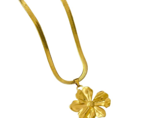 Γυναικείο Κολιέ Λουλούδι από Ανοξείδωτο Ατσάλι Επιχρυσωμένο