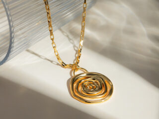 Γυναικείο Κολιέ Σπιράλ από Ανοξείδωτο Ατσάλι Επιχρυσωμένο 18K