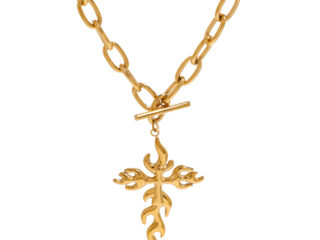 Γυναικείο Κολιέ Σταυρός Flame από Ανοξείδωτο Ατσάλι