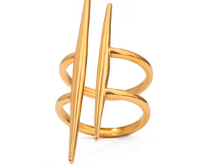 Δαχτυλίδι Γυναικείο Διπλό Παράλληλο από Ανοξείδωτο Ατσάλι