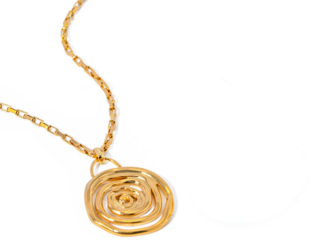 Γυναικείο Κολιέ Σπιράλ από Ανοξείδωτο Ατσάλι Επιχρυσωμένο 18K