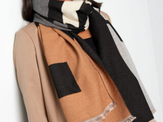 Γυναικείο Μακρύ Κασκόλ Paris Πράσινο-Πορτοκαλί