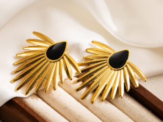 Γυναικεία Σκουλαρίκια Ηλιαχτίδες από Ανοξείδωτο Ατσάλι Επιχρυσωμένα