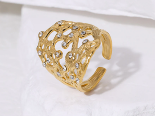 Γυναικείο Δαχτυλίδι Πλέγμα από Ανοξείδωτο Ατσάλι