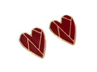 Γυναικεία Σκουλαρίκια Καρδιά από Ανοξείδωτο Ατσάλι Κόκκινο