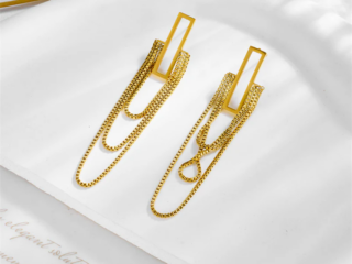 Γυναικεία Σκουλαρίκια Αλυσίδες από Ατσάλι Τιτανίου