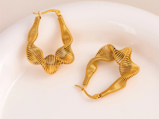 Γυναικεία Σκουλαρίκια Κρίκοι Πλέγμα από Ανοξείδωτο Ατσάλι