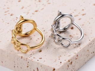 Γυναικείο Δαχτυλίδι Αλυσίδα από Ανοξείδωτο Ατσάλι Επιχρυσωμένο 18K