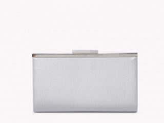Γυναικείο Τσαντάκι Φάκελος Σατέν Clutch Ασημί