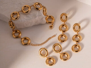 Γυναικείο Βραχιόλι Circle από Ανοξείδωτο Ατσάλι Επιχρυσωμένο 18K