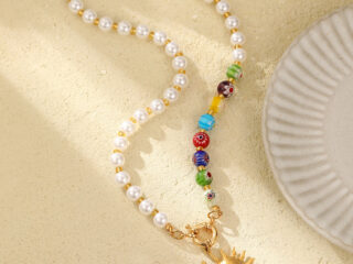 Γυναικείο Κολιέ Heart & Pearls από Ανοξείδωτο Ατσάλι Επιχρυσωμένο 18K