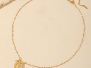 Γυναικείο Κολιέ Γεωμετρικό από Ανοξείδωτο Ατσάλι Επιχρυσωμένο 18K Zircon