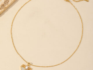 Γυναικείο Κολιέ Γεωμετρικό από Ανοξείδωτο Ατσάλι Επιχρυσωμένο 18K Zircon