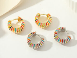 Γυναικεία Σκουλαρίκια Κρίκοι Multicolor Μεταλλικά