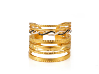 Γυναικείο Δαχτυλίδι από Ανοξείδωτο Ατσάλι με Επισμάλτωση Ανοιχτού Τύπου