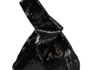 Γυναικείο Mini Τσαντάκι Bucket με Παγιέτες Ανοιχτό