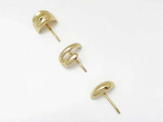 Γυναικείο Σετ 3 Μεταλλικά Clip Μαλλιών Αλογοουρά Χρυσό