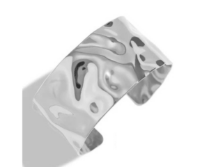 Γυναικείο Βραχιόλι Σφυρήλατο από Ατσάλι Ασημί