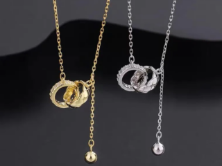 Γυναικείο Κολιέ Ring από Ανοξείδωτο Ατσάλι Επιχρυσωμένο 18K