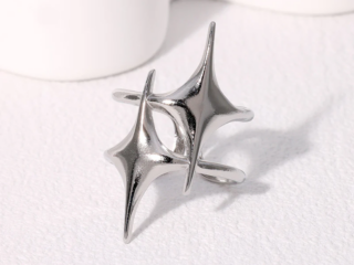 Γυναικείο Δαχτυλίδι Star-Star από Ανοξείδωτο Ατσάλι Προσαρμόσιμο Ασημί