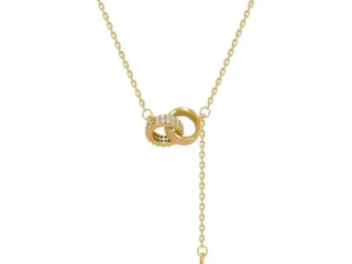 Γυναικείο Κολιέ Ring από Ανοξείδωτο Ατσάλι Επιχρυσωμένο 18K