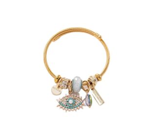 Γυναικείο Βραχιόλι Ματάκι με Χάντρες από Ανοξείδωτο Ατσάλι