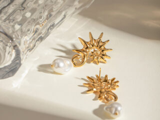 Γυναικεία Σκουλαρίκια Ιππόκαμπος από Ανοξείδωτο Ατσάλι με Πέρλα