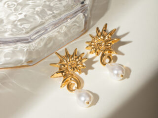 Γυναικεία Σκουλαρίκια Ιππόκαμπος από Ανοξείδωτο Ατσάλι με Πέρλα