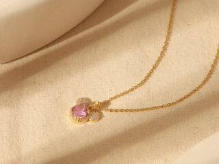 Γυναικείο Κολιέ Cartoon με Zircon από Ανοξείδωτο Ατσάλι Επιχρυσωμένο 18K