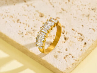 Γυναικείο Δαχτυλίδι Shine από Ανοξείδωτο Ατσάλι Επιχρυσωμένο με Zircon Χρυσό