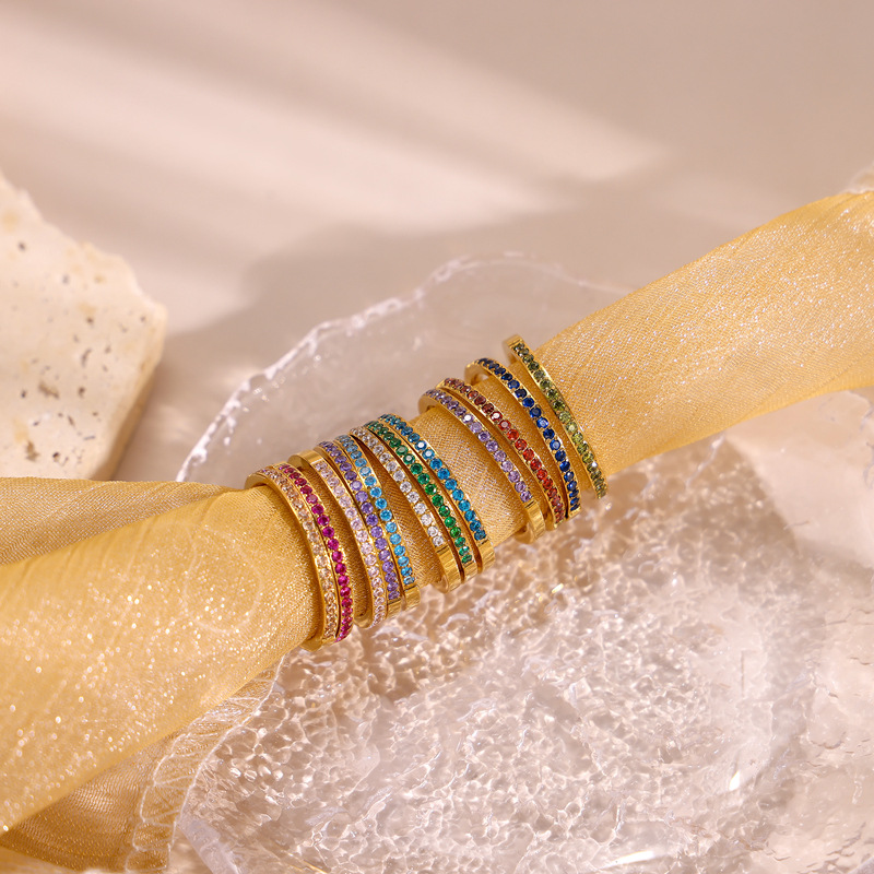 Γυναικείο Δαχτυλίδι Βεράκι από Ανοξείδωτο Ατσάλι Επιχρυσωμένο με Zircon Γυναικείο Δαχτυλίδι Βεράκι από Ανοξείδωτο Ατσάλι Επιχρυσωμένο με Zircon