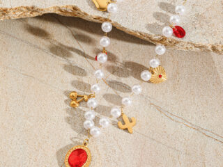 Γυναικείο Κολιέ Πέρλες Red Charms από Ανοξείδωτο Ατσάλι Επιχρυσωμένο 18K