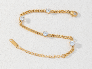 Γυναικείο Βραχιόλι Simple από Ατσάλι Τιτανίου με Zircon