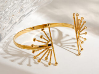 Γυναικείο Βραχιόλι Ακτίνες Statement Cuff από Ανοξείδωτο Ατσάλι