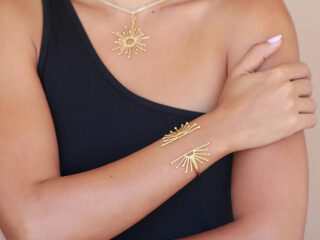 Γυναικείο Βραχιόλι Ακτίνες Statement Cuff από Ανοξείδωτο Ατσάλι