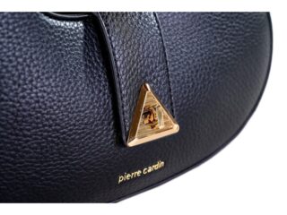 Γυναικεία Τσάντα Ώμου Curved Pierre Cardin από Οικολογικό Δέρμα σε Μαύρο