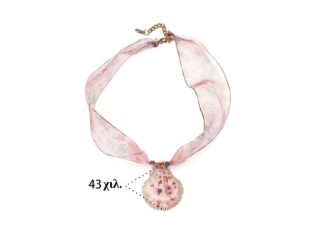 Γυναικείο Κολιέ Oceanic Silk από Ανοξείδωτο Ατσάλι σε Floral Μαντήλι Κοχύλι