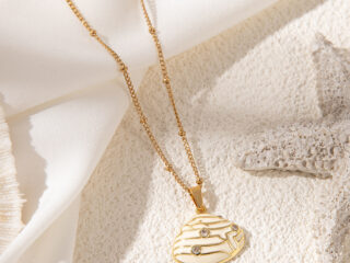 Γυναικείο Κολιέ White Gold Seashell από Ανοξείδωτο Ατσάλι Επιχρυσωμένο 18Κ