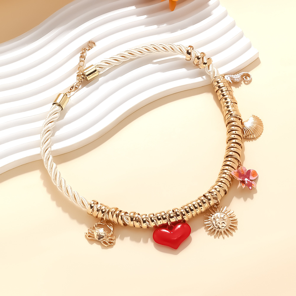 Γυναικείο Κολιέ Statement Chunky Charms σε Σχοινί Γυναικείο Κολιέ Statement Chunky Charms σε Σχοινί