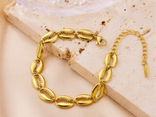 Γυναικείο Βραχιόλι Gold Shell από Ανοξείδωτο Ατσάλι Επιχρυσωμένο 18K