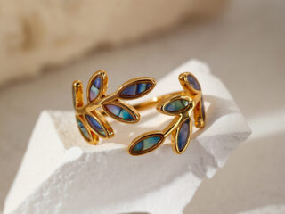 Γυναικείο Δαχτυλίδι Φύλλα από Ανοξείδωτο Ατσάλι Ιριδίζον