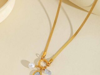 Γυναικείο Κολιέ Teardrops από Ανοξείδωτο Ατσάλι Επιχρυσωμένο 18Κ με Zircon