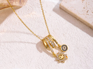 Γυναικείο Κολιέ Smiling Sun από Ανοξείδωτο Ατσάλι με Zircon