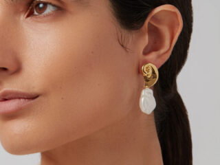 Γυναικεία Σκουλαρίκια Μικρό Κοχύλι από Ανοξείδωτο Ατσάλι με Πέρλες